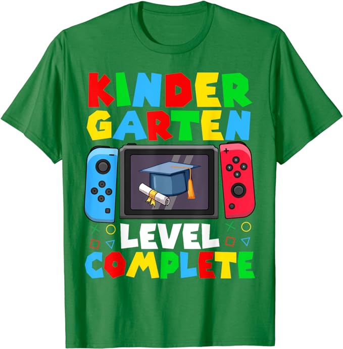 Kindergarten Level Complete Last Day of School Graduate Boys T-Shirt Sons Nephew Graduated Gift Short Sleeve Blouses Graphic Tee