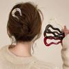 1/2/3pcs Acrylic Hair Pins Sticks for Women Girls Elegant Rhinestone U shaped Wave Fork Pink Black Hair Updo Styling Accessories