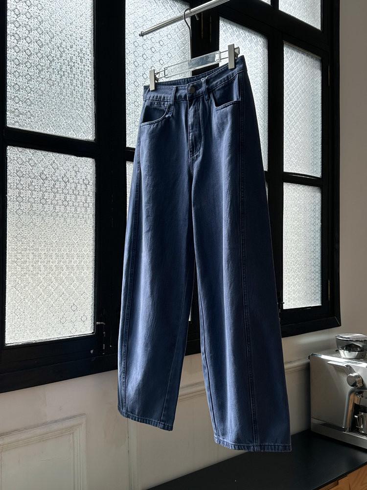 

25 Autumn Classic Curved Blade Jeans - 100% Cotton, Custom Dyed Basket Blue Small синий