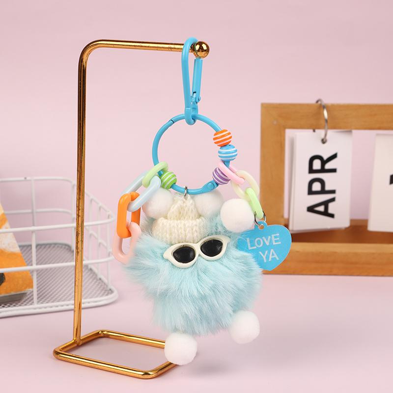 Coal Ball Colorful Bag Pendant Plush Keychain Imitation Plush Pendant Hair Pendant