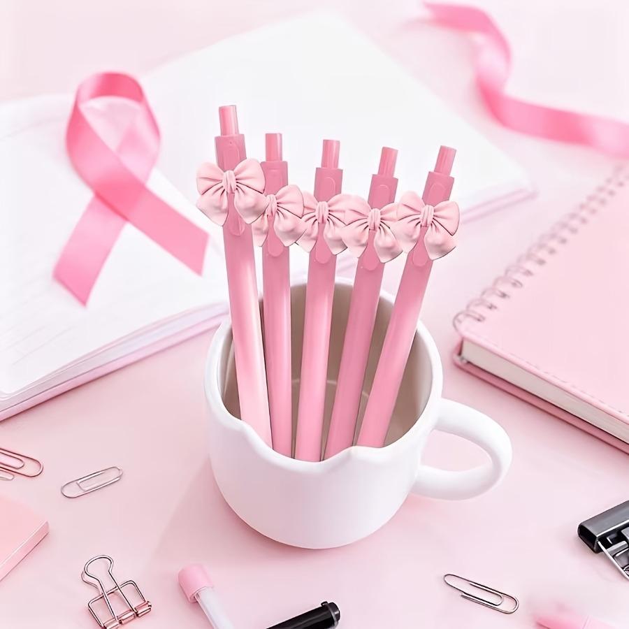 2/4/6 Cute Bow Ballpoint Pens | Pink Theme, Retractable Pens, Perfect for School, Office, Journaling, and Gifting, Plastic Medium Tip Writing Tools