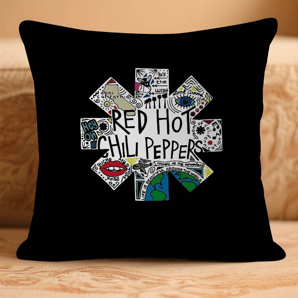 Band Red Hot Chili P-Peppers Pillow Covers Cartoon Sofa Decorative Home Double-sided Printing Short Plush Cute Cushion Cover