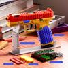 SIG17 Building Blocks Toy Gun Auto Firing Eject Shell Soft Bullet Pistol Continuous Firing Airsoft Blowback Outdoor Hanging Toys