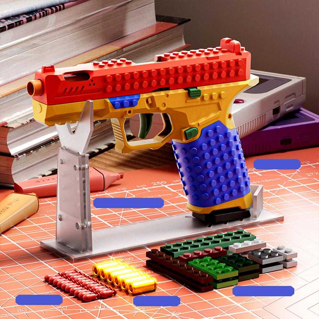 SIG17 Building Blocks Toy Gun Auto Firing Eject Shell Soft Bullet Pistol Continuous Firing Airsoft Blowback Outdoor Hanging Toys