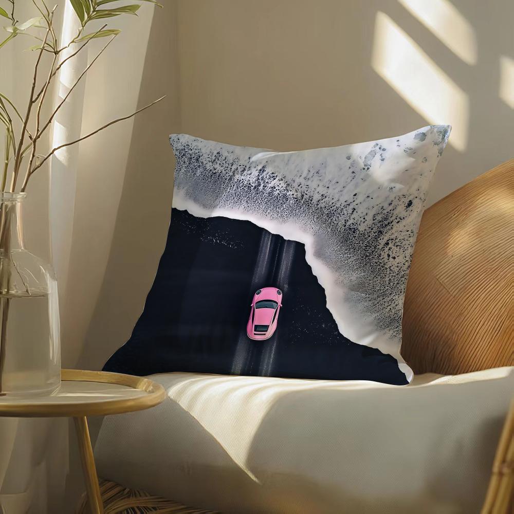 Creative bblack and pinks Pillow Case Silky elegant Comfort Sofa Bed Invisible zipper