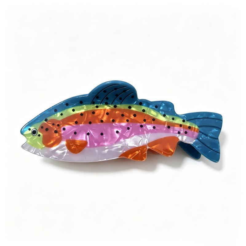 Acrylic Fish Hair Claw Clip Non Slip No Hair Damage Comfortable Grip Fits Thick Thin All Hair Types Women