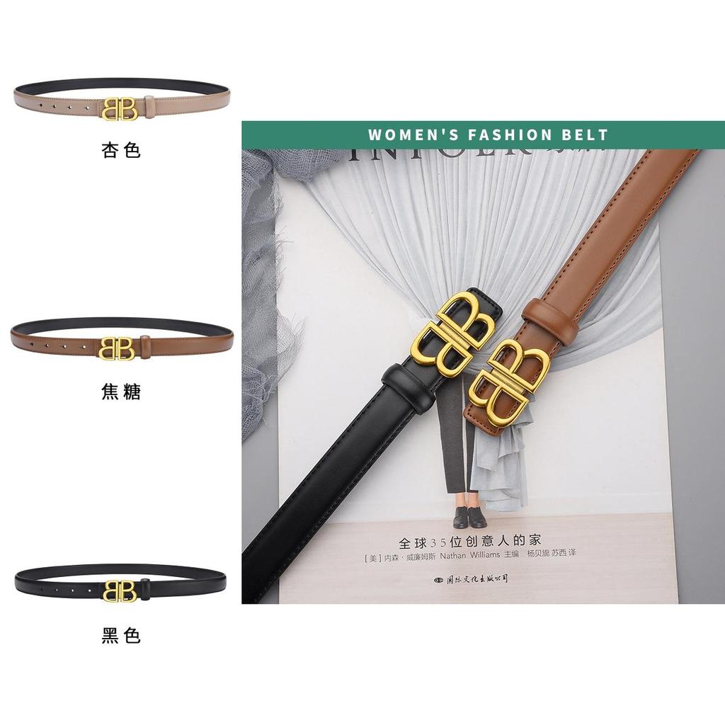 Elegant True Leather Waist Belt With Alloy Flat Buckle For Office And Daily Use