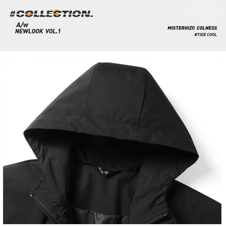 Modetrend Vielseitige Herren Fortgeschrittene Casual Wandern Outdoor Casual Pilotenjacke mit Kapuze Winddichte Ouddoor-Jacke