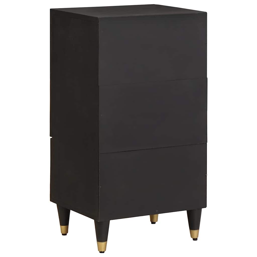 Sideboard with Shelf Black 40 x 33 x 75 cm Solid Mango Wood