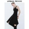 UR Women's Autumn Vintage U-Neck Sleeveless Denim Dress