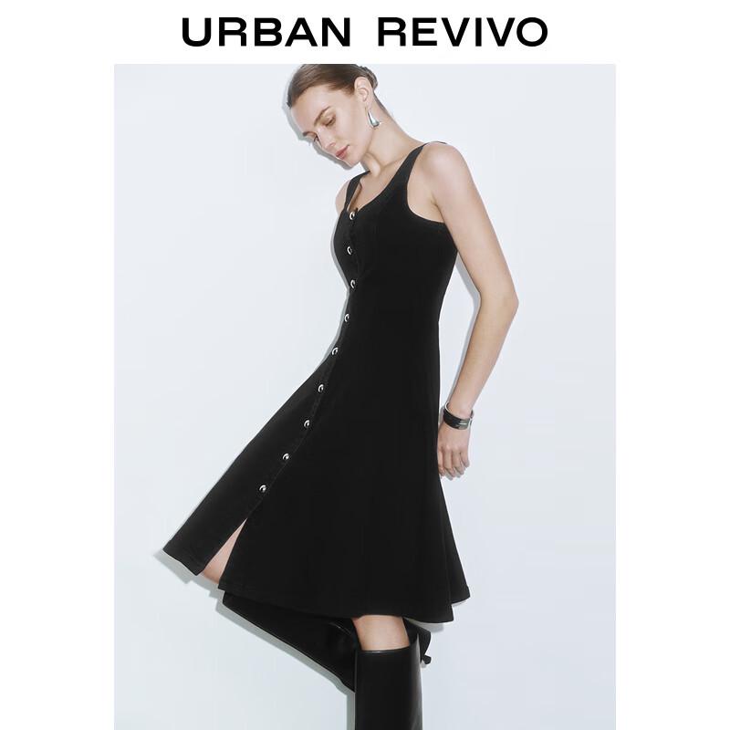 UR Women's Autumn Vintage U-Neck Sleeveless Denim Dress