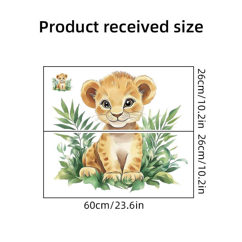 1Pc Cartoon Painted Tiger Children'S Bedroom Pvc Living Room Home Decoration Wall Stickers Self-Adhesive Pvc