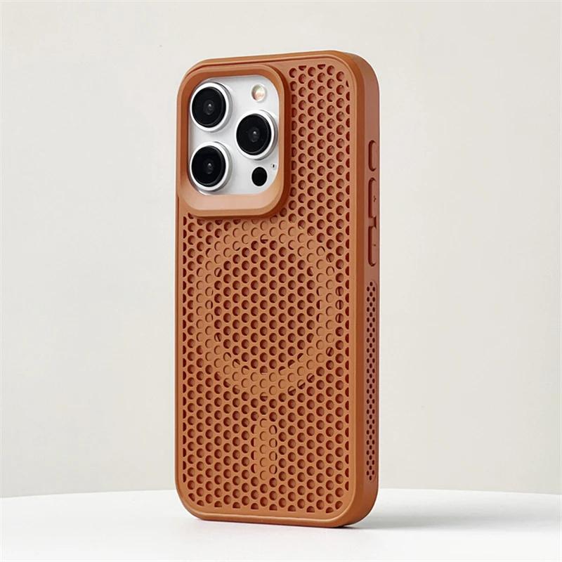 

Highend Luxury Quality Matte Heat Dissipation Hole For Magsafe Case For iPhone 16 15 14 1312Pro Max Plus Magnetic Wireless Charge PC Hard Cover For iPhone 16