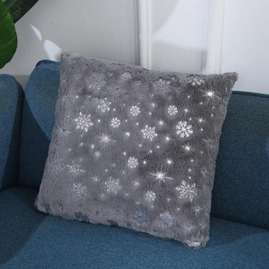 Vánoční pouzdro na polštář Hot ražba na skrytý zip omyvatelný elegantní 43x43cm sněhové vločky flitry Vánoční ozdobný povlak na polštář pro domácí kancelář