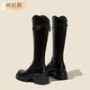 Long Boots Women's Autumn New Thick-soled Elastic Knight Boots Rear Zipper High Boots Children