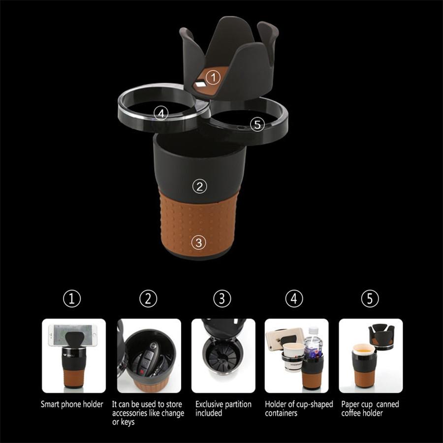4in1 Multifunction Auto Car Seat Cup Holder Water Bottle Drink Coffee Adjustable