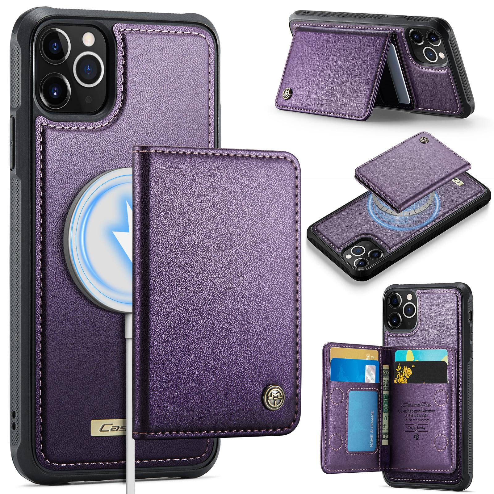 

For iPhone 11 Pro Max Magnetic Case CASEME ME80 Series Leather PC TPU Phone Cover with Detachable Wallet