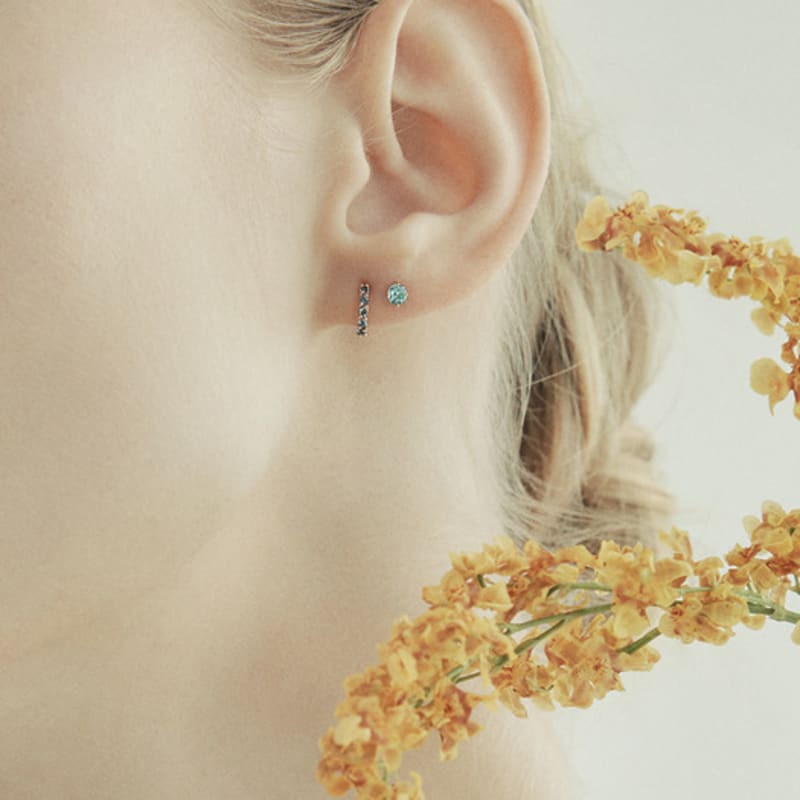 LUNNE 14k Crystal Cubic Basic Piercing (14k Gold) #B12