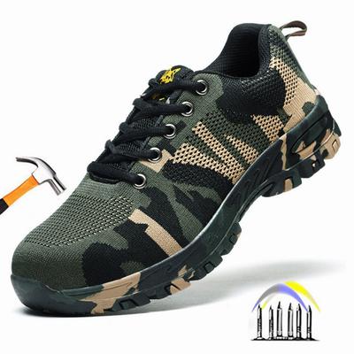 Anti Slip Work Shoes with A Steel Toe Indestructible Safety Shoes Lightweight Comfortable Work Shoes Protected Sneakers for Work