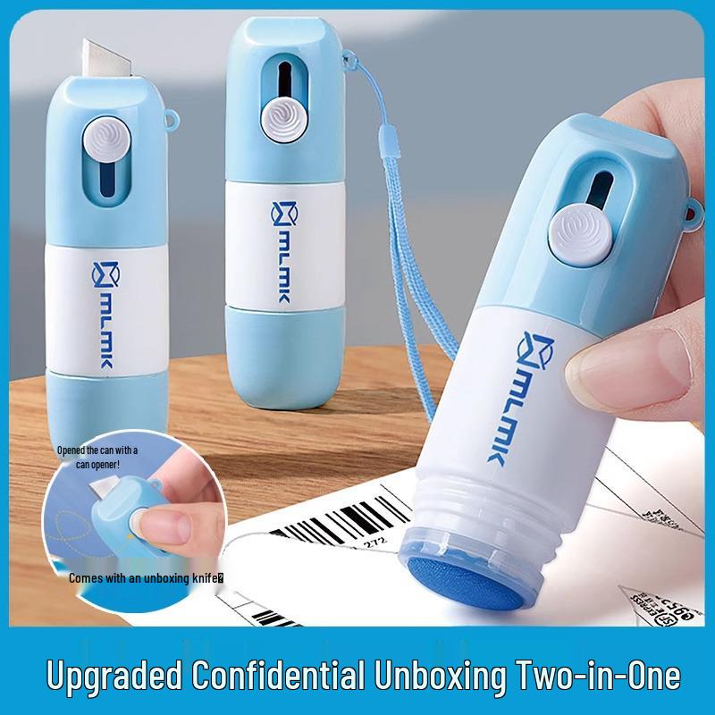 Quick-Dry Thermal Paper Correction Fluid with Box Opener – No Mess, Privacy Safe, Anti-Disclosure Covering for Express Delivery Codes
