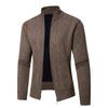 Junger Lässiger Herren Stehkragen Plus Samt Verdickte Strickjacke Strickjacke Jacke Reißverschluss Jacquard Strickgarn Herren