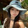 Lightweight Western Cowboy Hat Wide-Brimmed Sun Protection Basin Cap Denim Bucket Hat  Travel