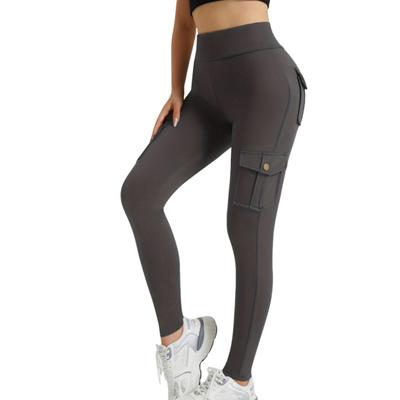 Yousheng Women High Waist Cargo Leggings with Pockets Tummy Control Hip Lifting Yoga Workout Tight Pants Stretch Body Shaping Skinny Trousers