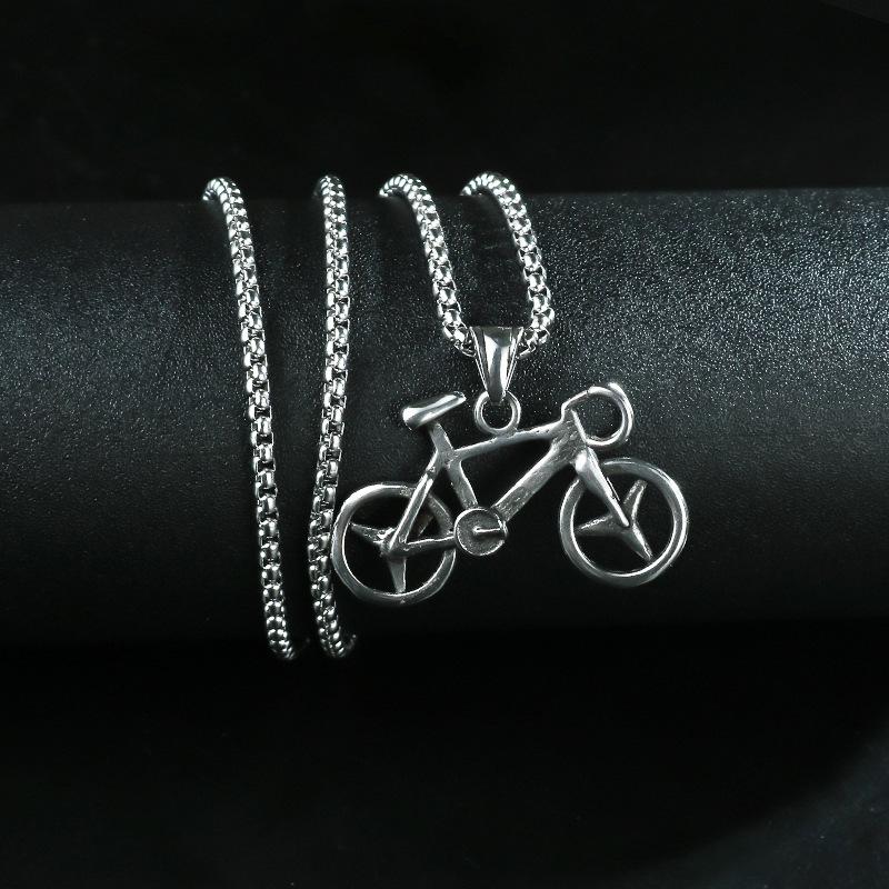 New Hot Selling Fashion Mens Necklace Bicycle Sports Personality Student Handsome Pendant Fashion Sweatshirt Chain