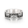 Bague Ouverte Réglable Hommes Femmes Motif Soleil Vintage Design Géométrique Plaqué Accessoire de Mode Unisexe