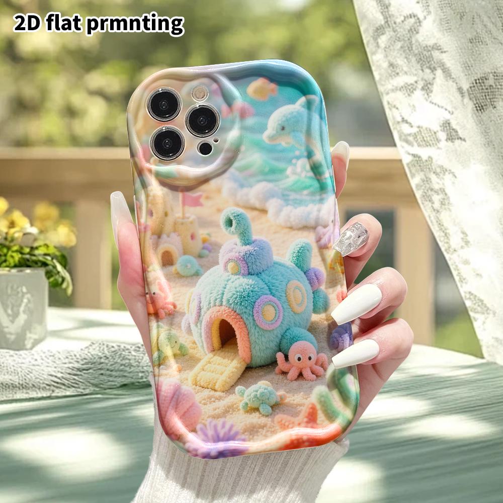 Phone Case: 2D Flat, Suitable for iPhone 18, 17, 16, 15, 14, 13, 12 Pro Protective Cases, Underwater Beach World, Perfect Christmas and Halloween Holi