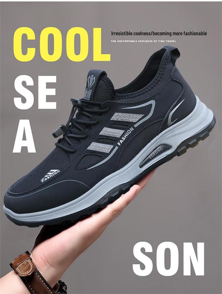 Men's Spring Walking Shoes, Breathable Lightweight Sneakers for Middle-aged and Elderly Couples