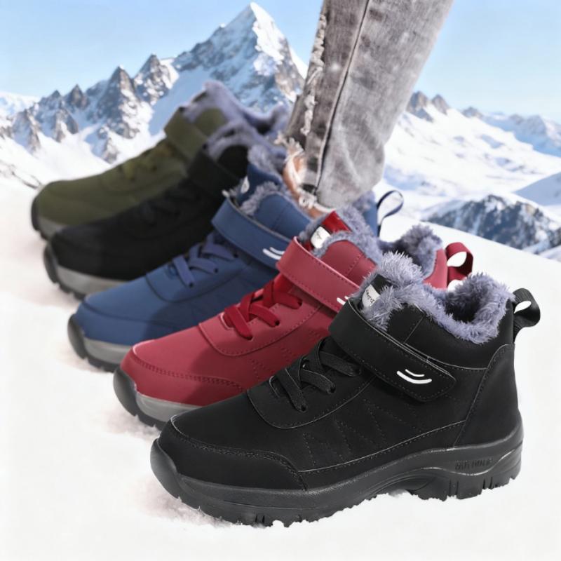 Women's Snow Boots Winter Fleece Thick Anti Slip Snow Boots Wide Last Walking Cotton Shoe Fleece-Lined Warmth Sneakers for Women