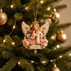 Salvadanaio Decorativo Albero di Natale Portacandele Angelo Ornamento da Appendere, Ciondolo Denaro Acrilico per Decorazione Festiva, Contenitore Ricordo Stagionale Festivo