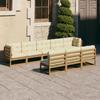 Day and Night - Day and Night Garden Furniture Set 8 Pieces Honey Brown Pine Wood Cushions