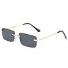 Rimless Rectangle Sunglasses Women UV400 Driving Gradient Sun Glasses Men Clear Color Summer Accessories Square Sunglasses