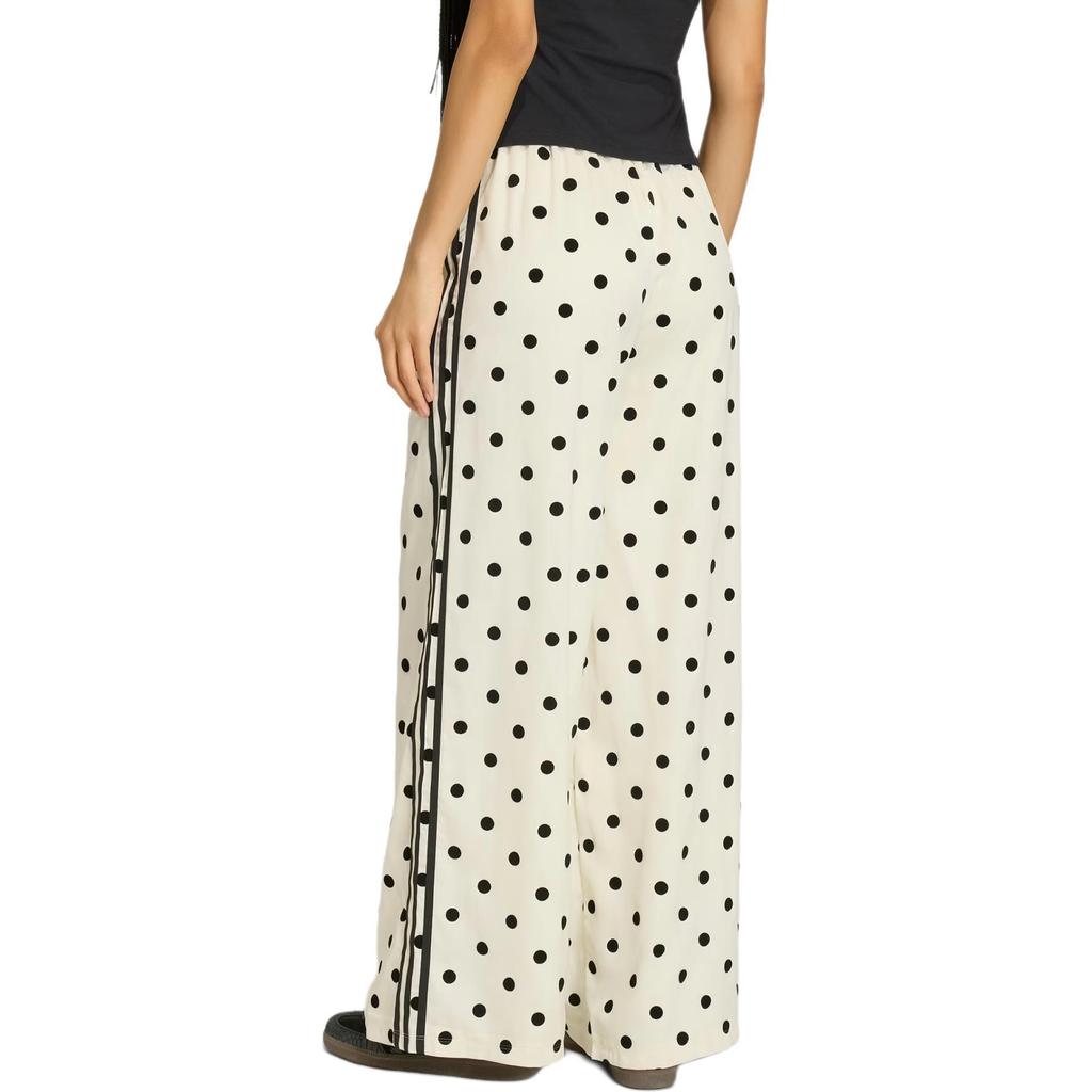 Adidas Originals Satin Polka Dot Elastic Waist Loose Wide Leg Knit Sports Pants Women Bottoms KV1168