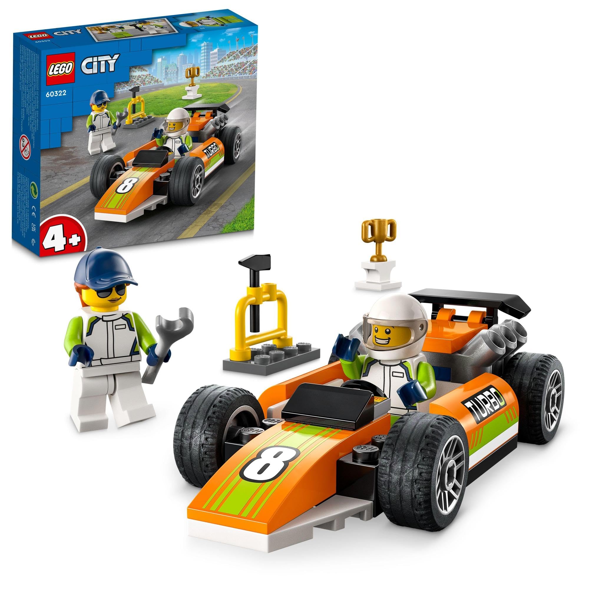 

LEGO City Race Car 60322, a great toy block gift for boys and girls ages 4 and up.