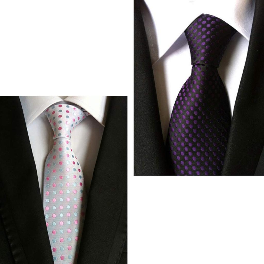 WHITE FANG Tie, Polka Dots and Solid Colors, Suit, Business, Casual, Popular, Stylish, Men's, NC022 (02: Red)