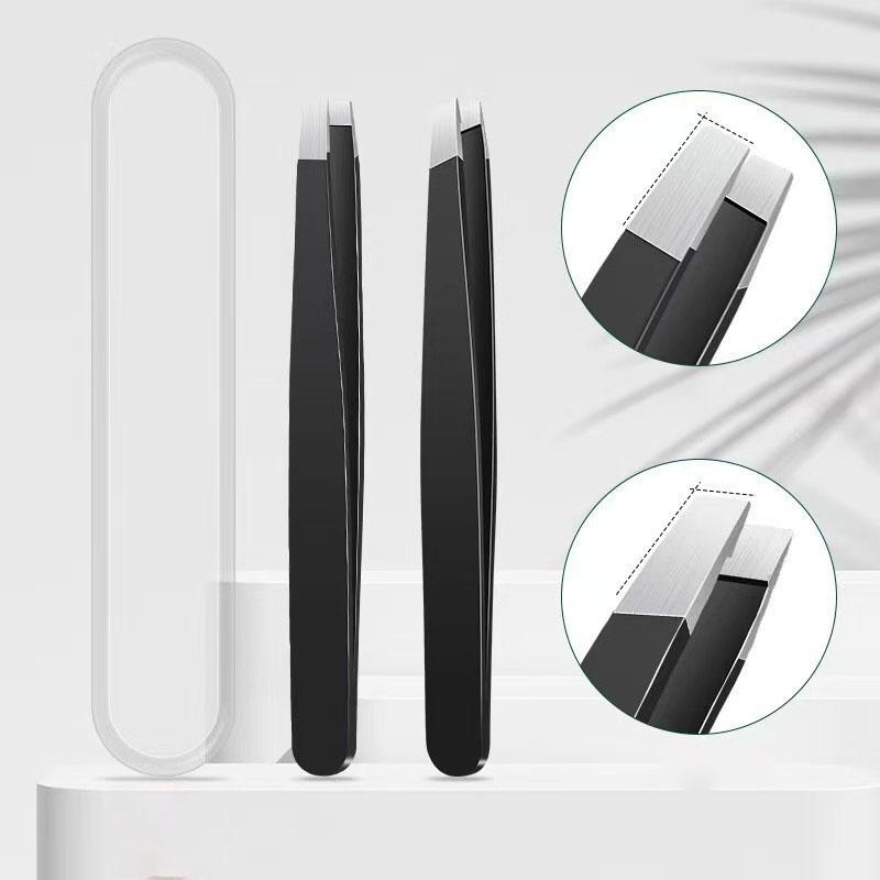 Stainless Eyebrow Tweezers for Precision Hair Removal, Slant Tip Tweezer for Shaping Brows