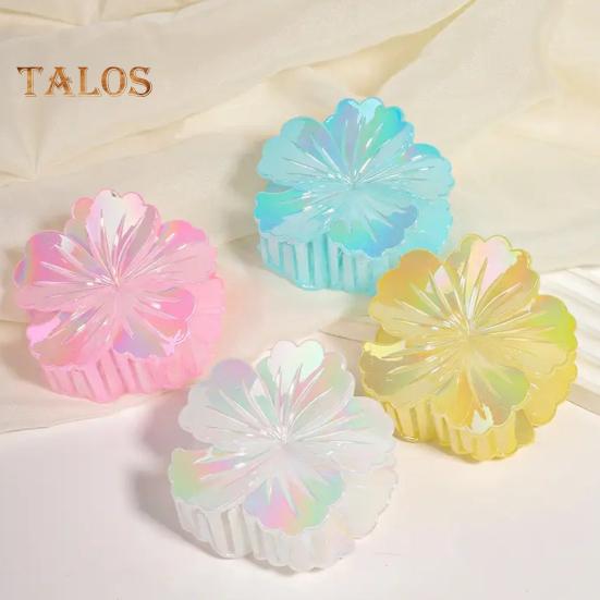 Women Hair Claw Flower Design Back Head Hair Clip Non-Slip Grip Bright Colors Shark Hair Claw Hair Accessory