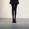 Women's Flesh Colored & Black Bare Leg Effect Pantyhose Autumn Winter Fleece Lined Thickened Warm Outer Wear Leggings
