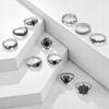 Silver Retro Punk Boho Ring Set 12