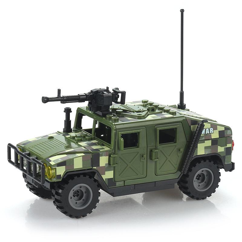 Compatible Children Assemble Model Car Off Road Jeep Assemble Toy Hummer Car Boy Military Building Block Gift
