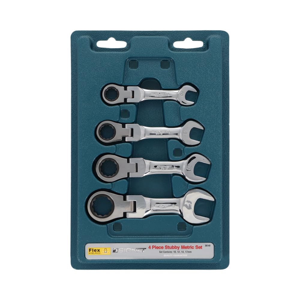 SIGNET Stubby Flex Gear Wrench Set 38140 4-Piece (MM)