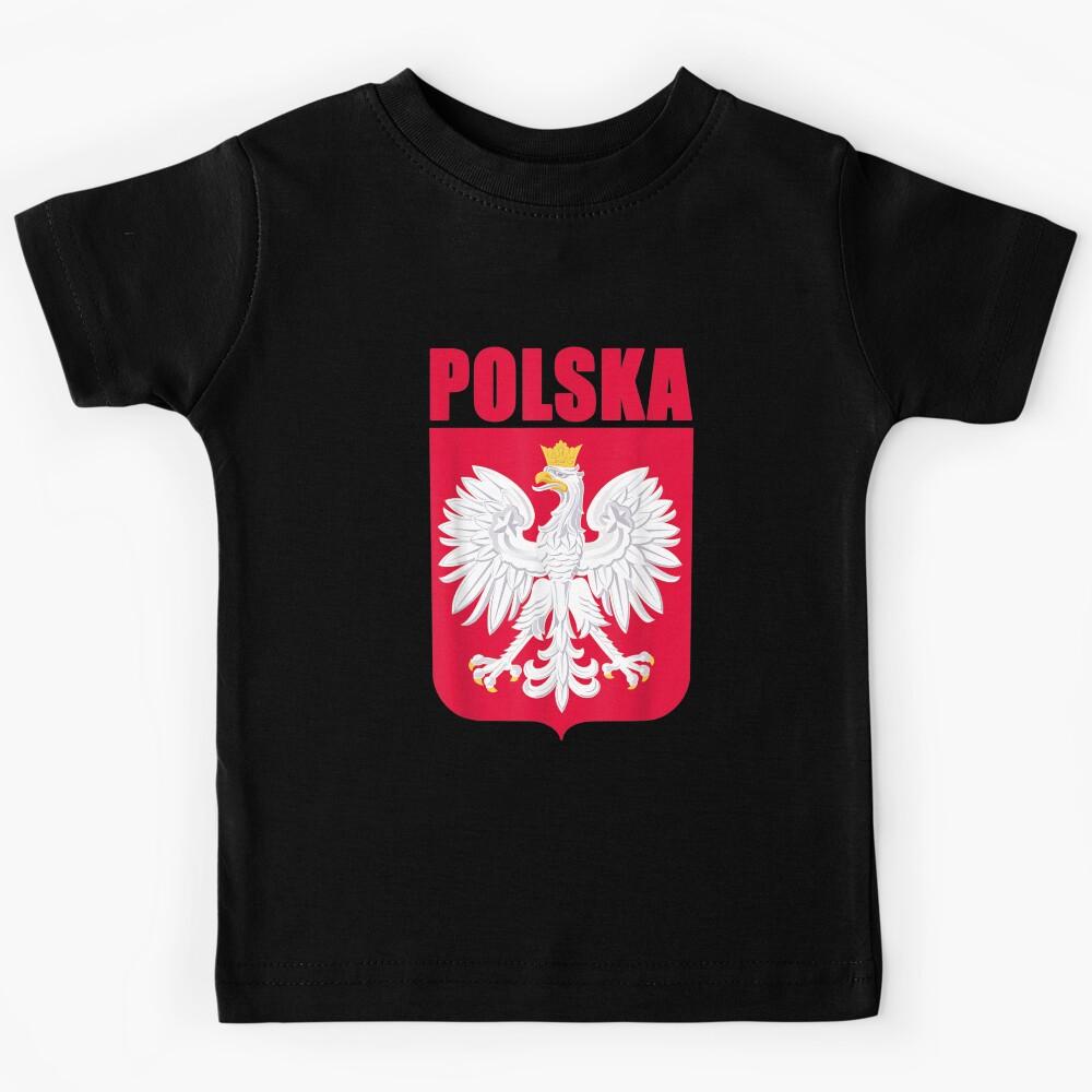Polska Poland Eagle Polish Soccer Team Flag Jersey Fans T-Shirt Kids T-Shirt 100