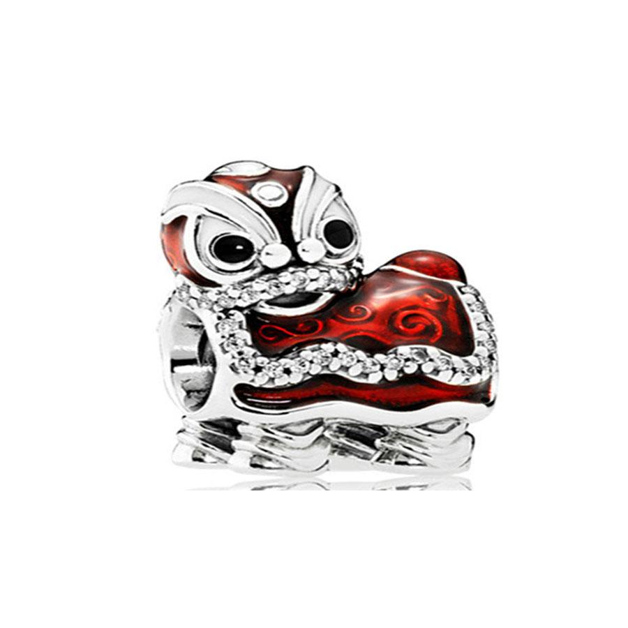New Copper Christmas Snowman Lion Dance Lantercharm Bead Fit Original 5Mm Bracelet For Women Diy Fashion Jewelry Making