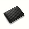 Unisex Carbon Fiber Black Men's Slim Card Holder Case for Driver's License and ID Cards Male PU Leather Wallet
