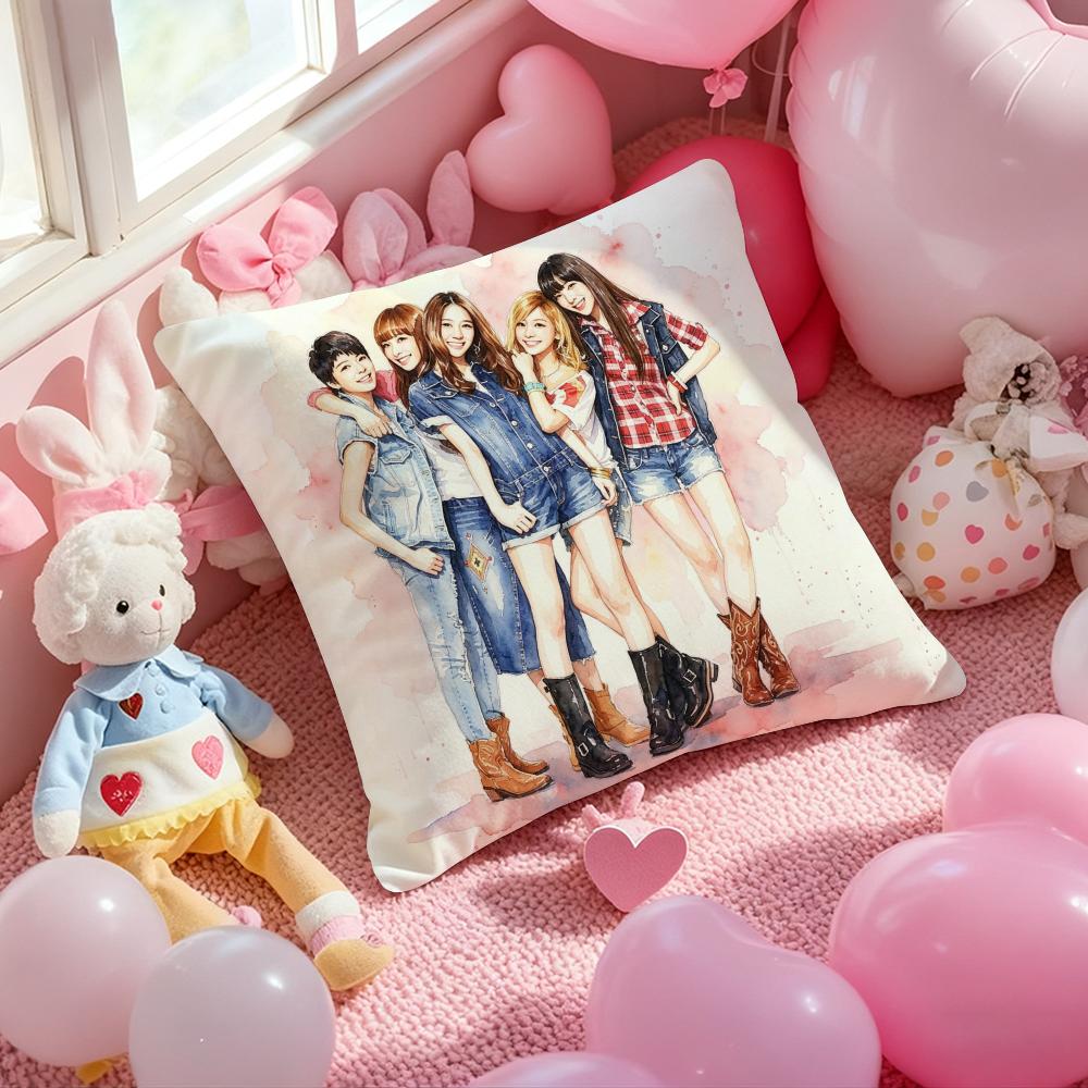 Kpop Ff(x) Cushion Cover Pattern Printed Pillowcase for Living Room Sofa Cushion Cover Bedroom Decor