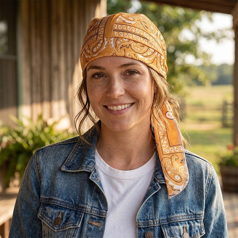 Paisley Print Bandana Headscarf Quick Dry Cycling Head Wrap Lightweight Pirate Hat Sports
