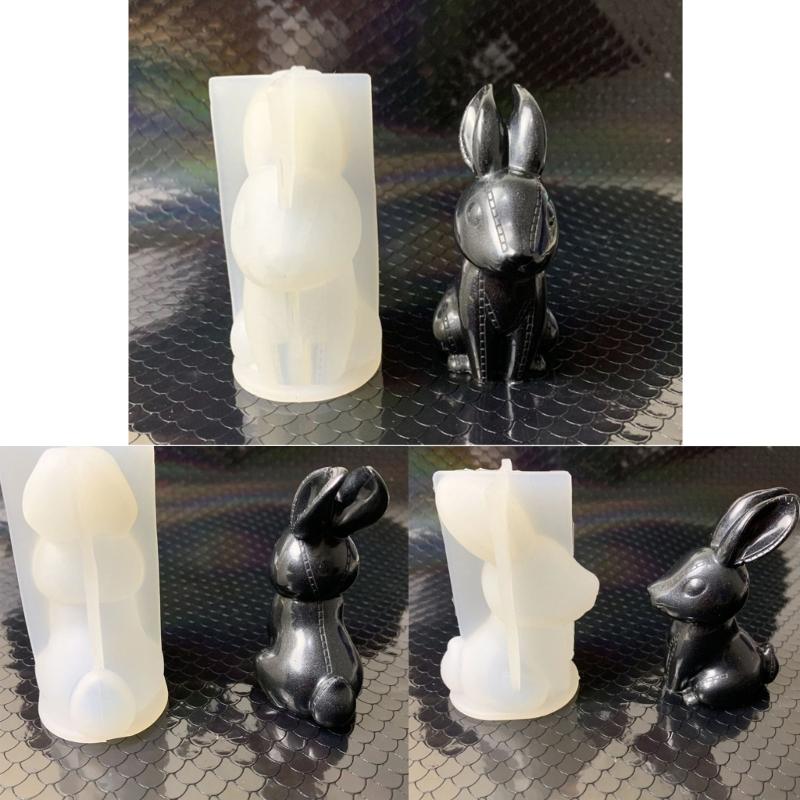 3D Kaninchen Silikonformen Osterhase Silikonformen für DIY Kunsthandwerk Gipsornament Osterdekorationen